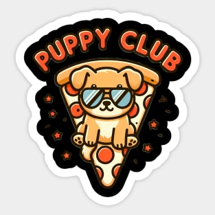 Funny Pizza Cute Puppy Dog Lover Sticker